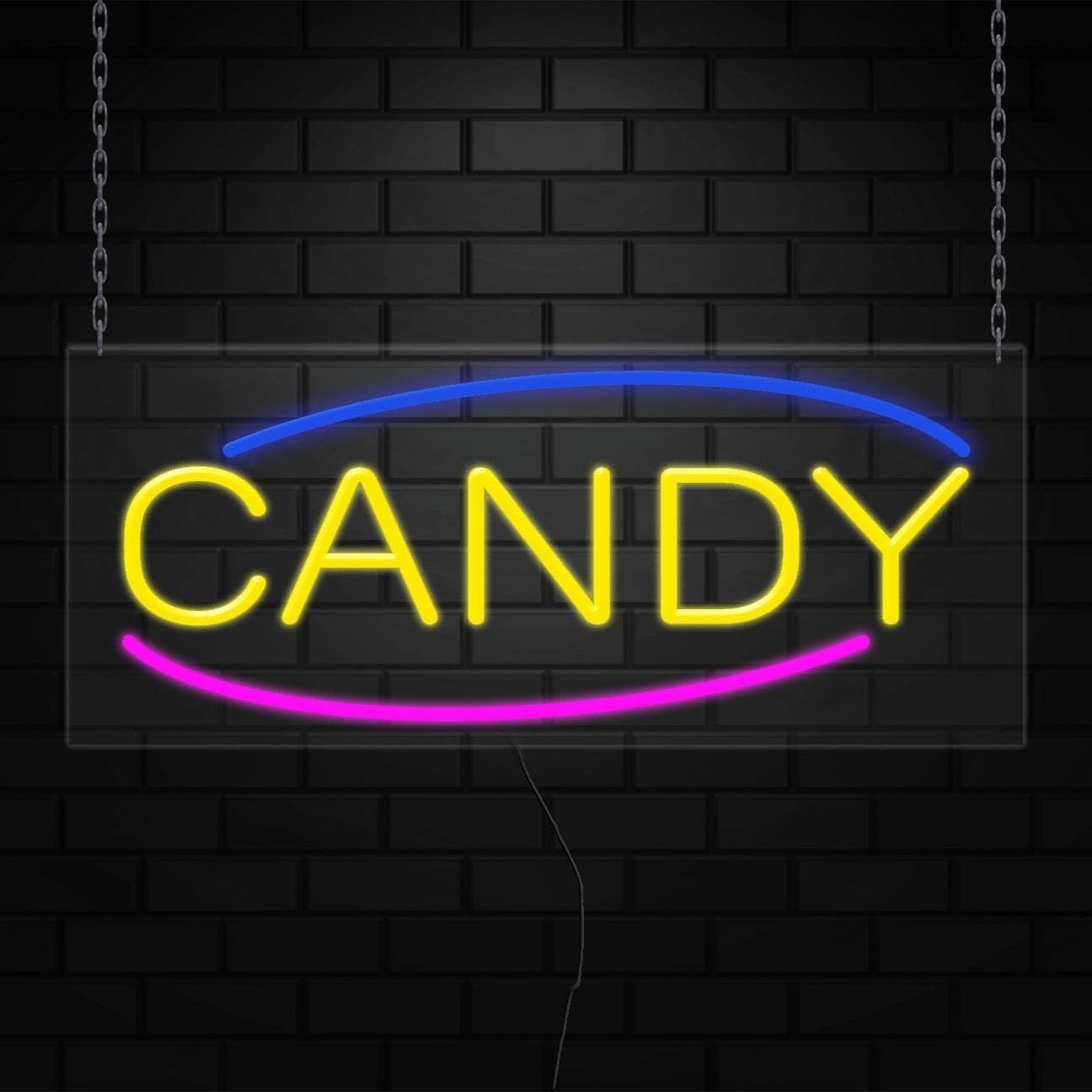 Candy Sign for Business Displays | LED Flex Neon | 32″W x 13″H x 1″D
