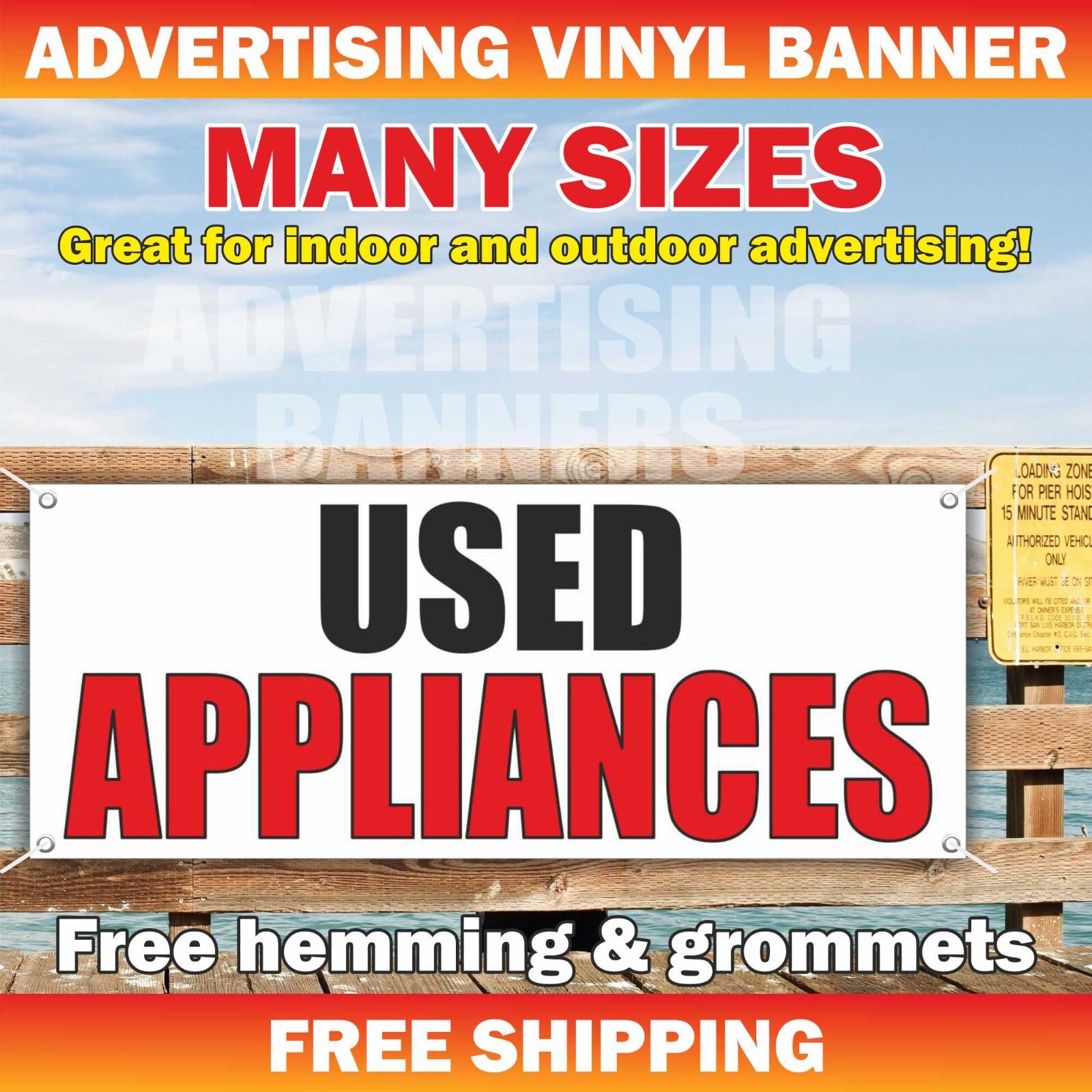 USED APPLIANCE Advertising Banner Vinyl Mesh Sign sale new service repair pawn