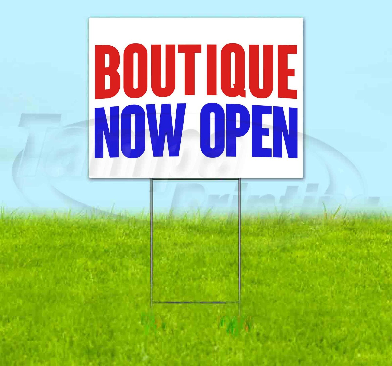 BOUTIQUE NOW OPEN Yard Sign Corrugated Plastic Bandit Lawn Decoration USA