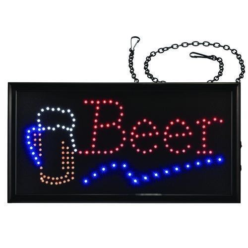 Alpine Industries LED Rectangular Beer Sign, 19 x 10, Black Frame