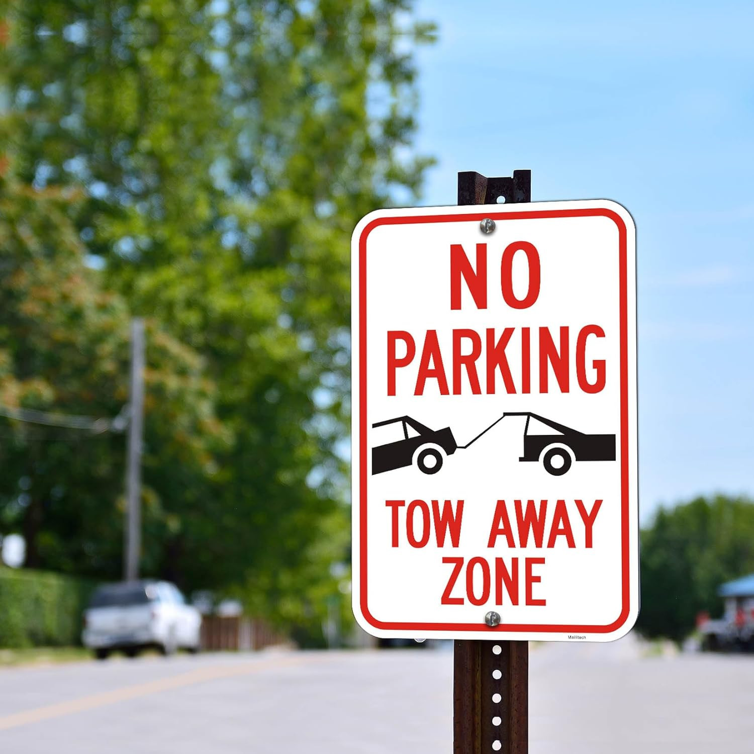 Large 4-Pack No Parking Tow Away Zone Sign – Reflective Aluminum 12×18 Inches