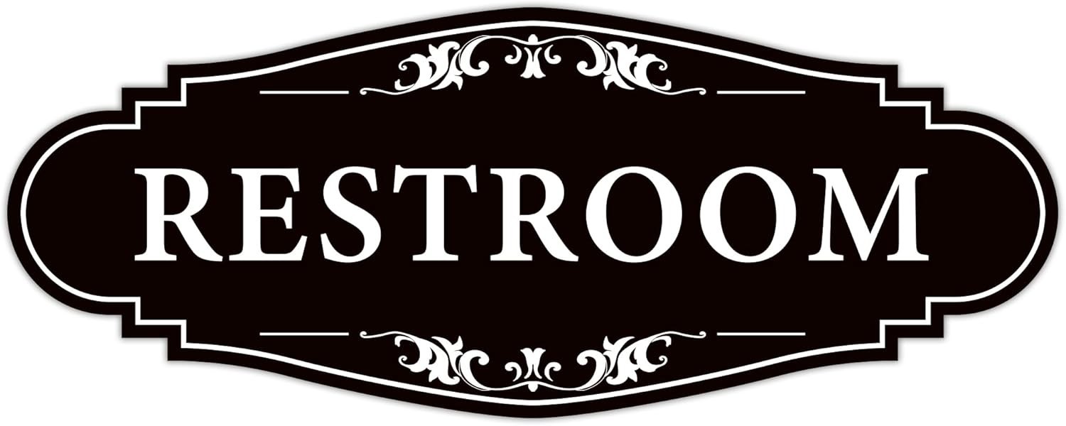 Matte Finish Unisex Restroom Sign Sticker – 9In Vinyl for Business & Home Use