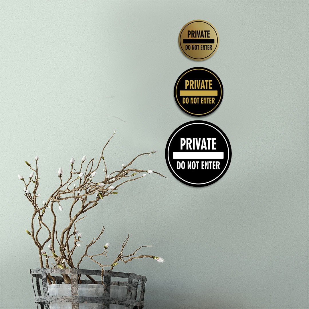 Signs ByLITA Circle Private Do Not Enter Wall or Door Sign – Multipack