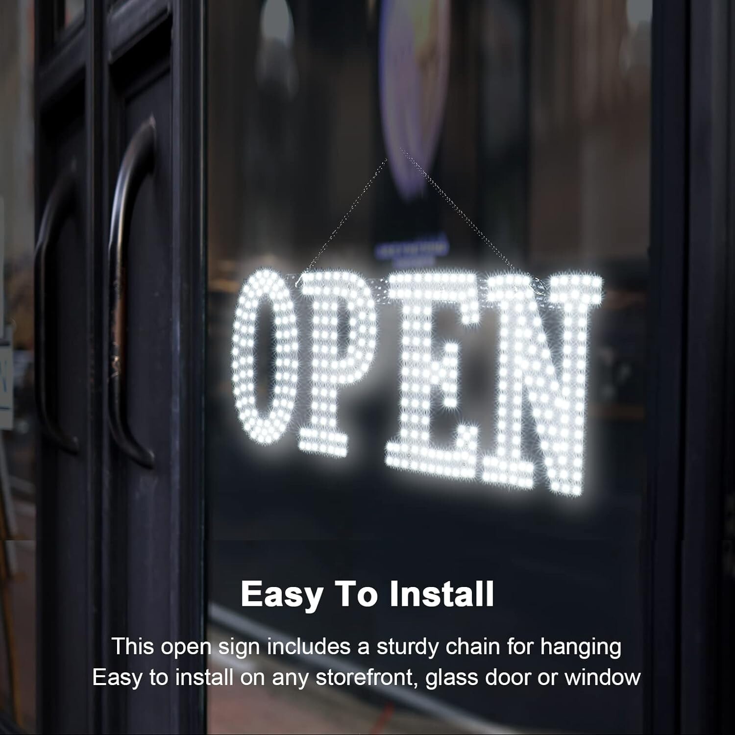 Ultra Bright 40″x14″ Large LED Open Sign for Business with Hanging Installation