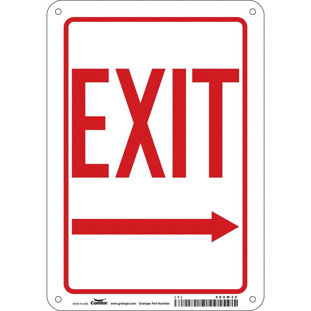 CONDOR 480M30 Safety Sign,10 in x 7 in,Aluminum 480M30
