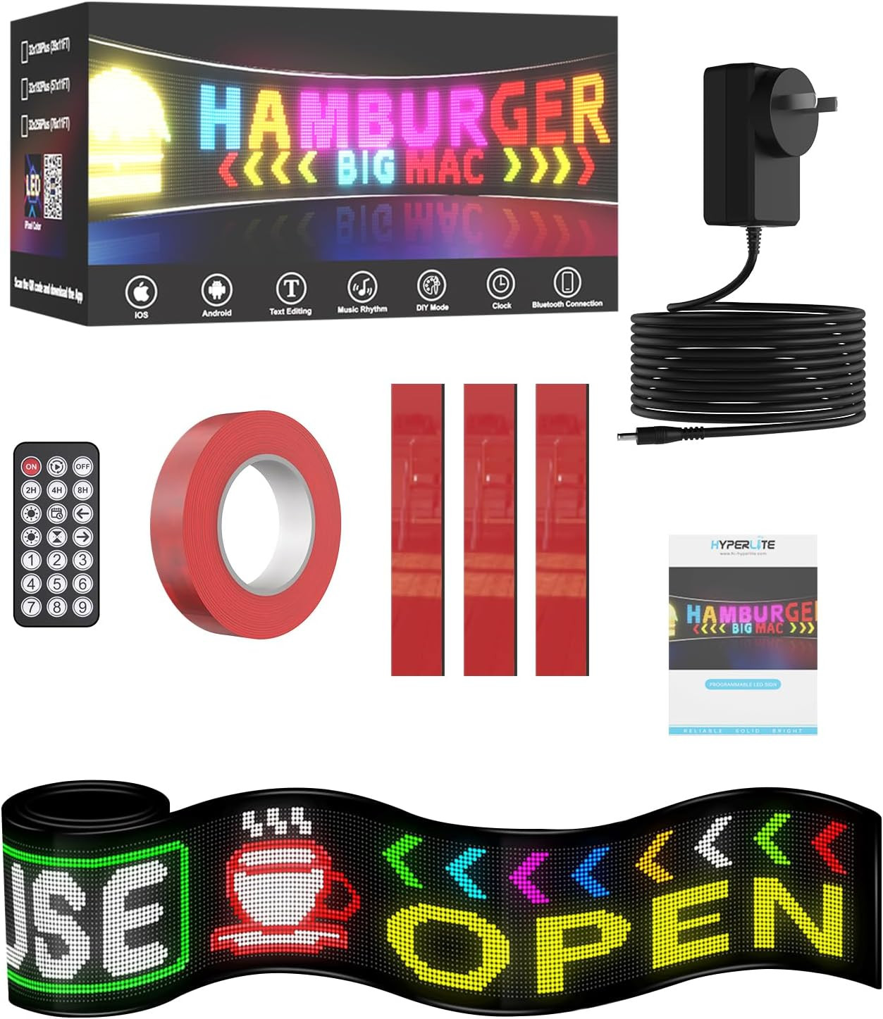 39″ X 11″ Programmable LED Sign – Custom Scrolling Display with Remote Control