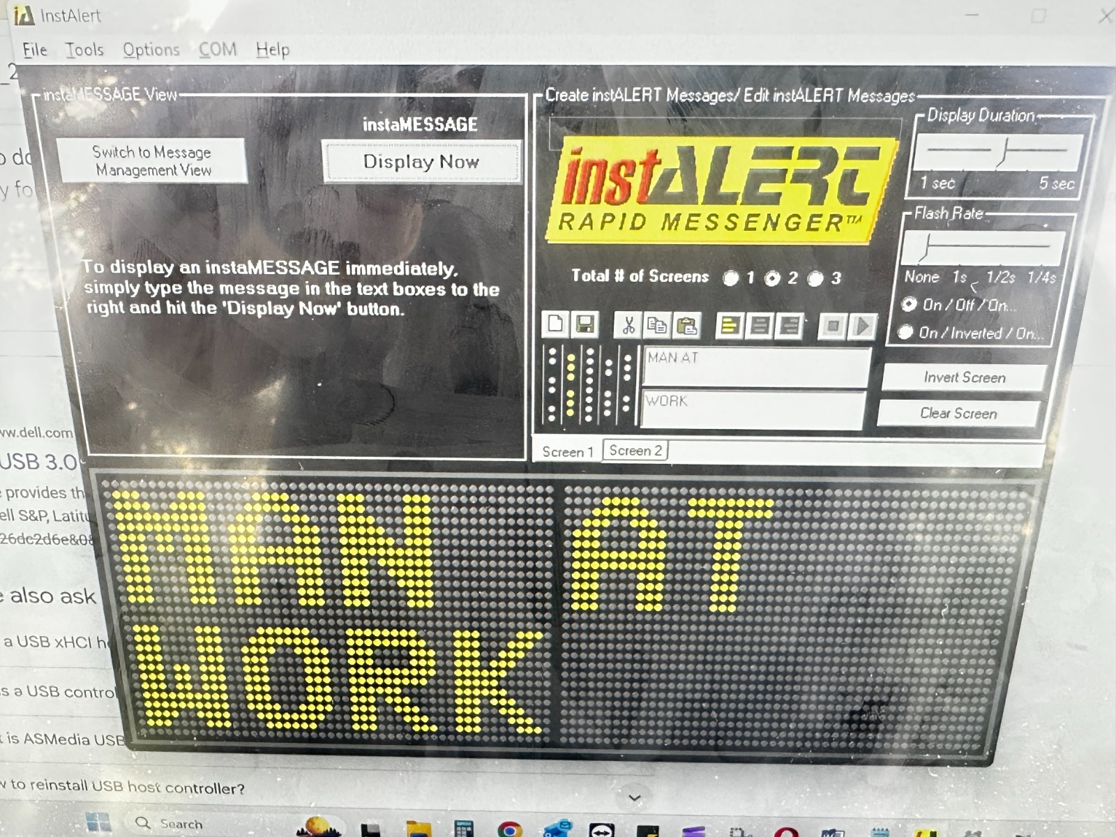 INSTALERT RAPID INSTANT MESSENGER LED DISPLAY SIGN + TRIPOD + BATTERY + SOFTWARE
