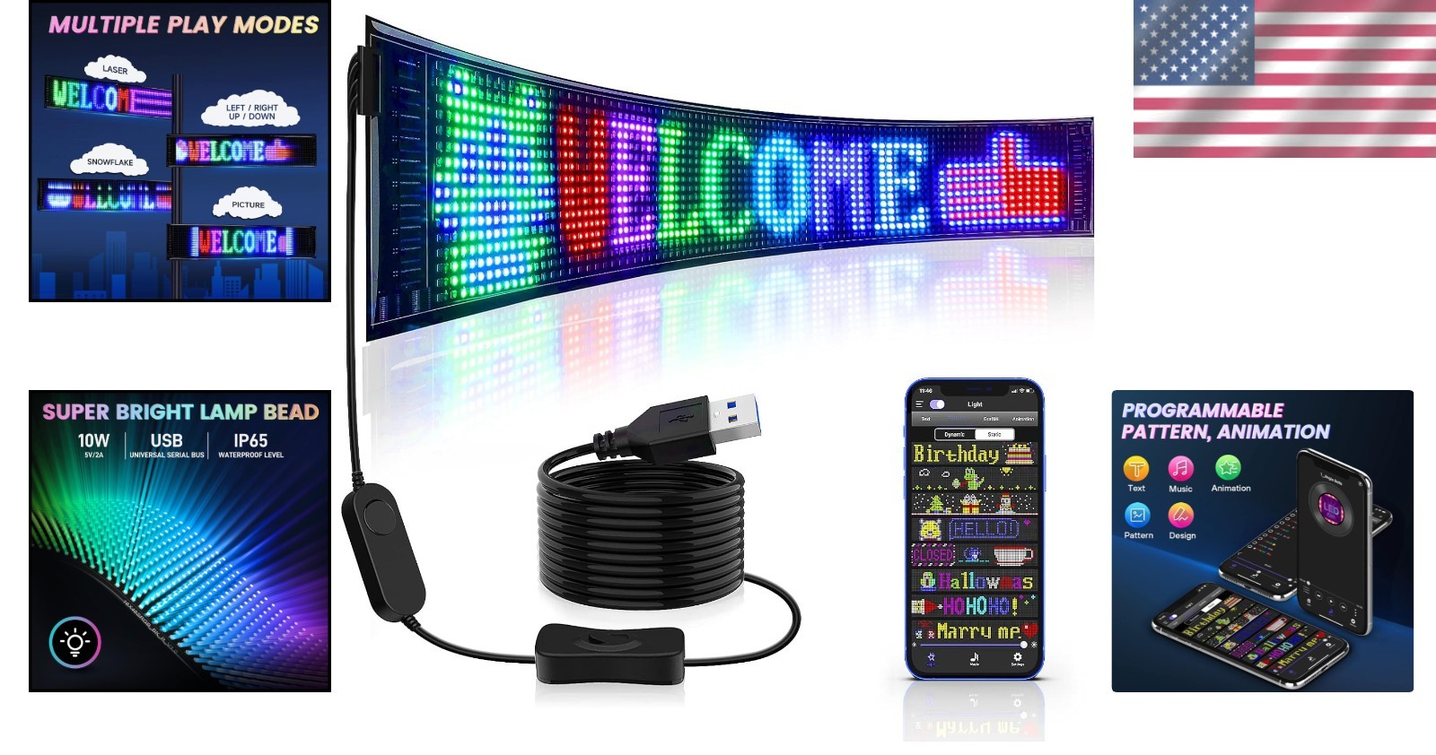 Customizable Advertising LED Sign Bluetooth App Control