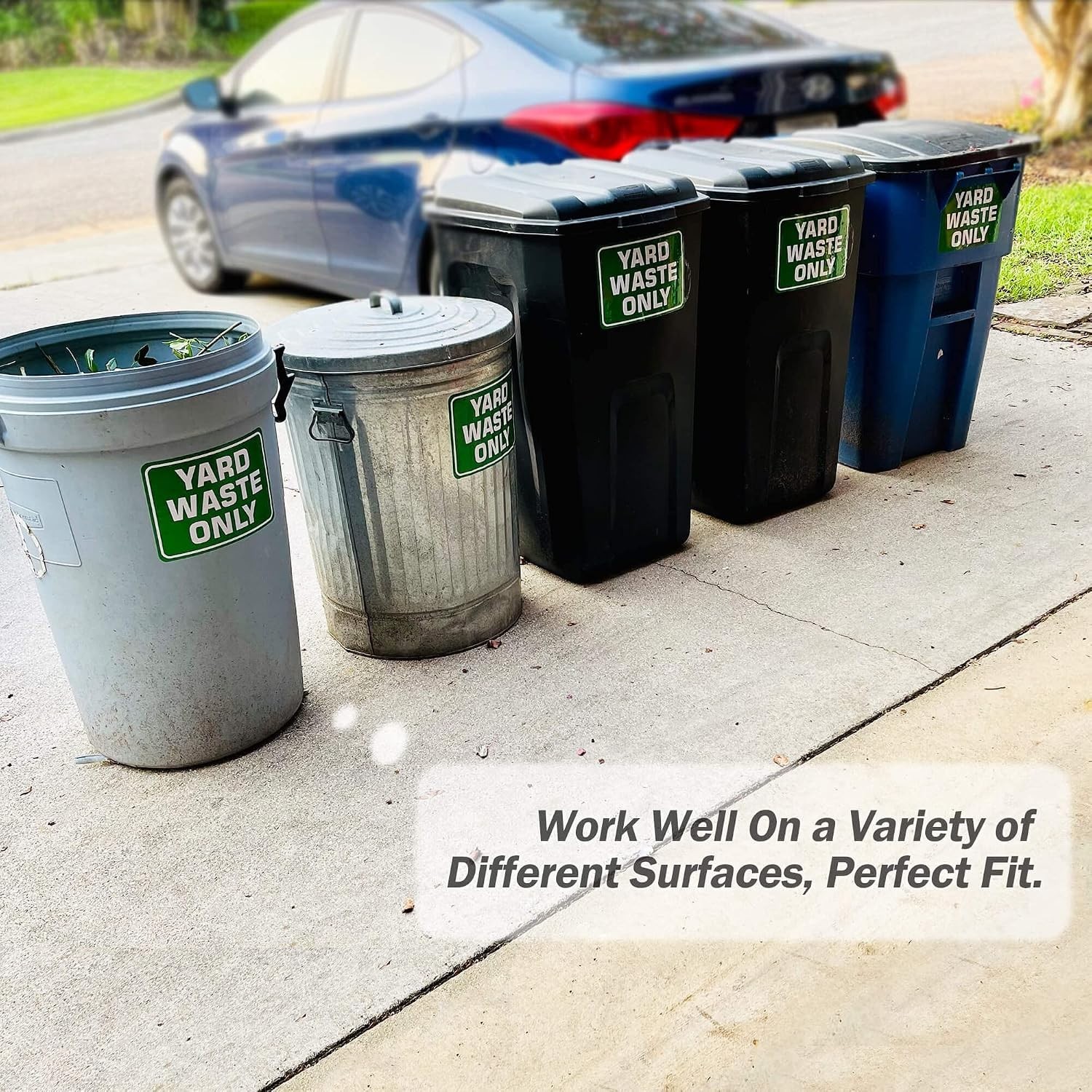 10″ x 7″ Yard Waste Only Stickers – 2 Pack Green Vinyl for Indoor & Outdoor Use