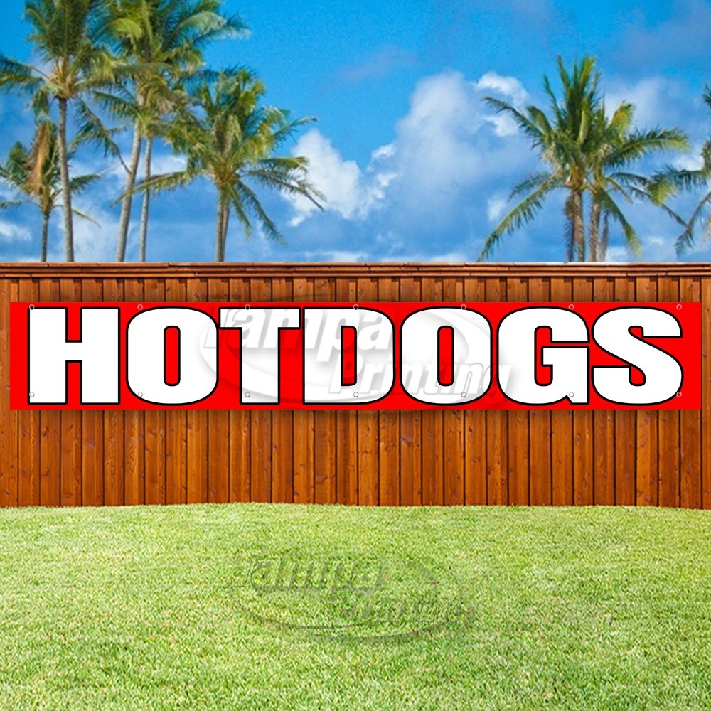 HOTDOGS Advertising Food Carnival Fair Vinyl Banner Flag Sign USA XL00028
