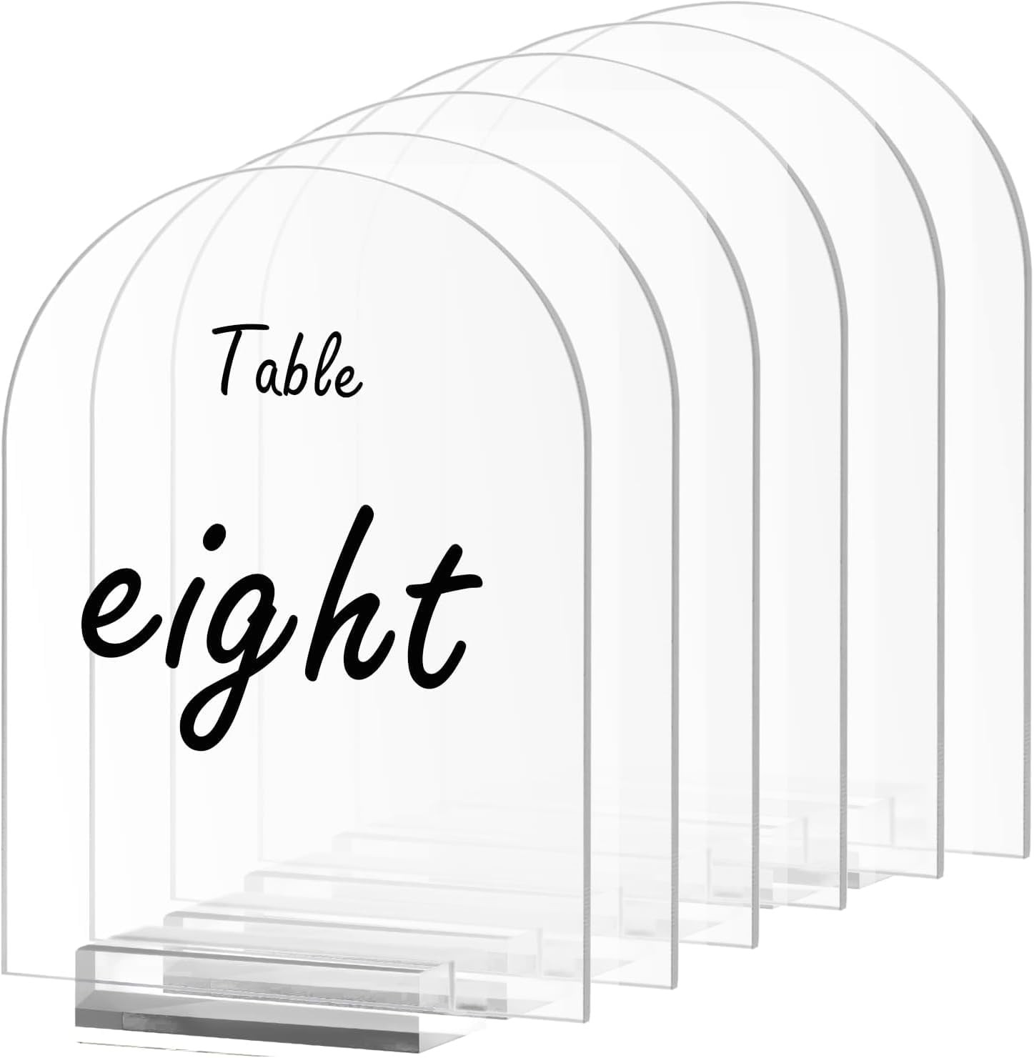 5×7 Inch Clear Arch Acrylic Sign with Stands, Clear Blank Sheets Table Signs …