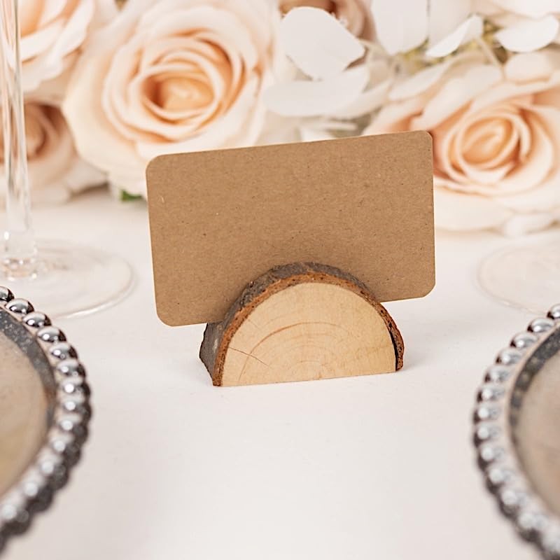 10 Natural 2.5 in Semicircle Wood Table Sign Holders Place 2.5″,