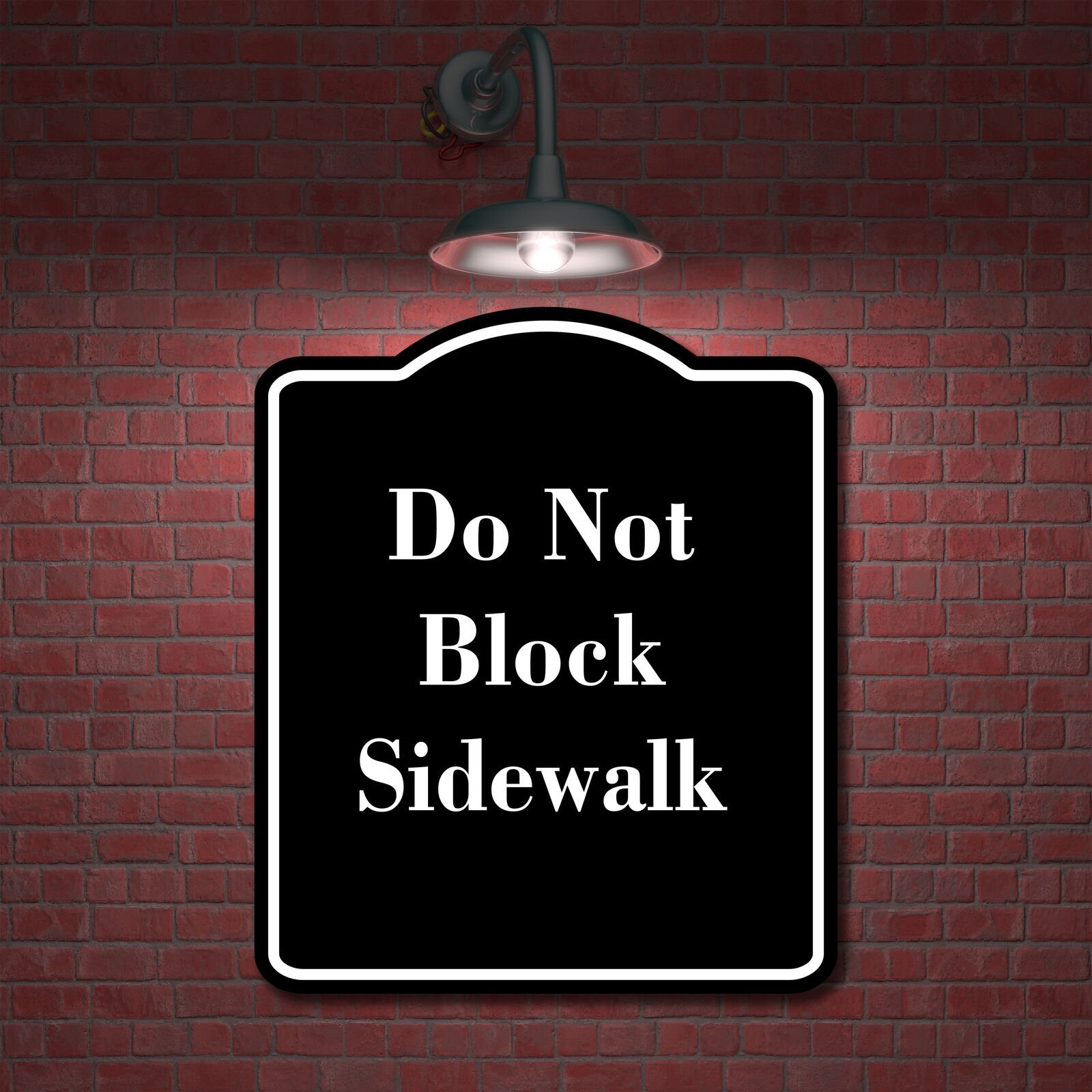 Do Not Block Sidewalk BLACK Aluminum Composite Sign
