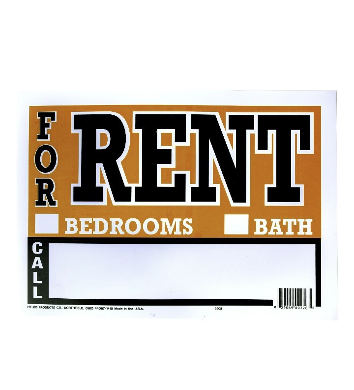 10 Pcs 8.5 x 12 Inch Orange & Black Flexible Plastic “For Rent” Real Estate Sign