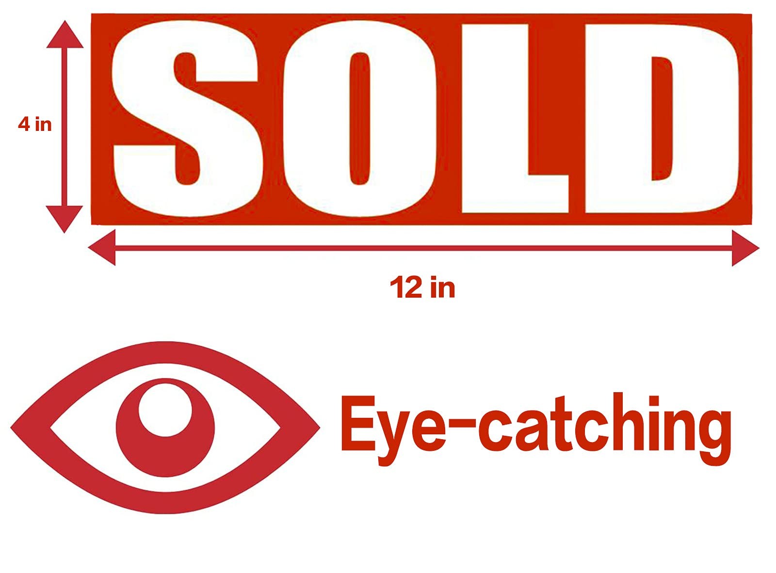 Sold Sign for Estate Rider,Reusable Magnetic and Adhesive Sticker Option,Sign fo