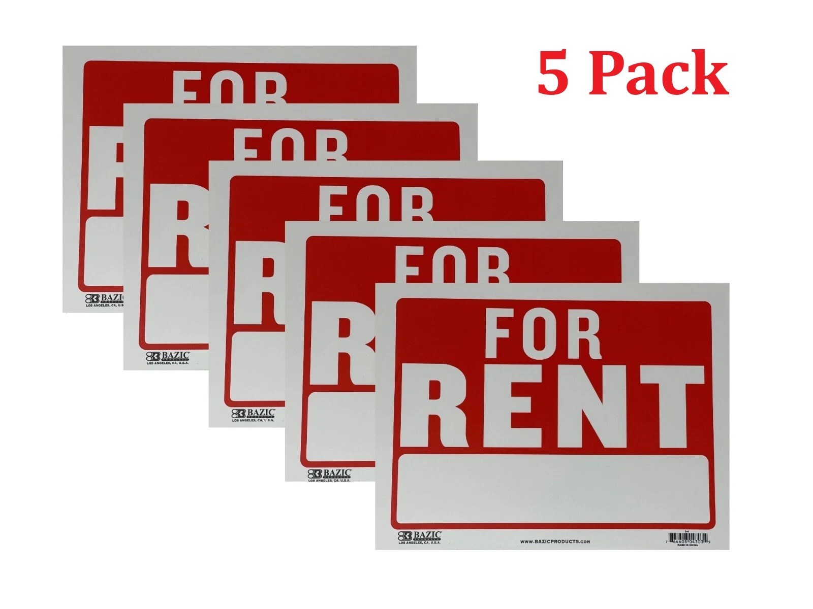For Rent Sign, 9×12 in Weather resistant Home Apartment rental sign 5 pack