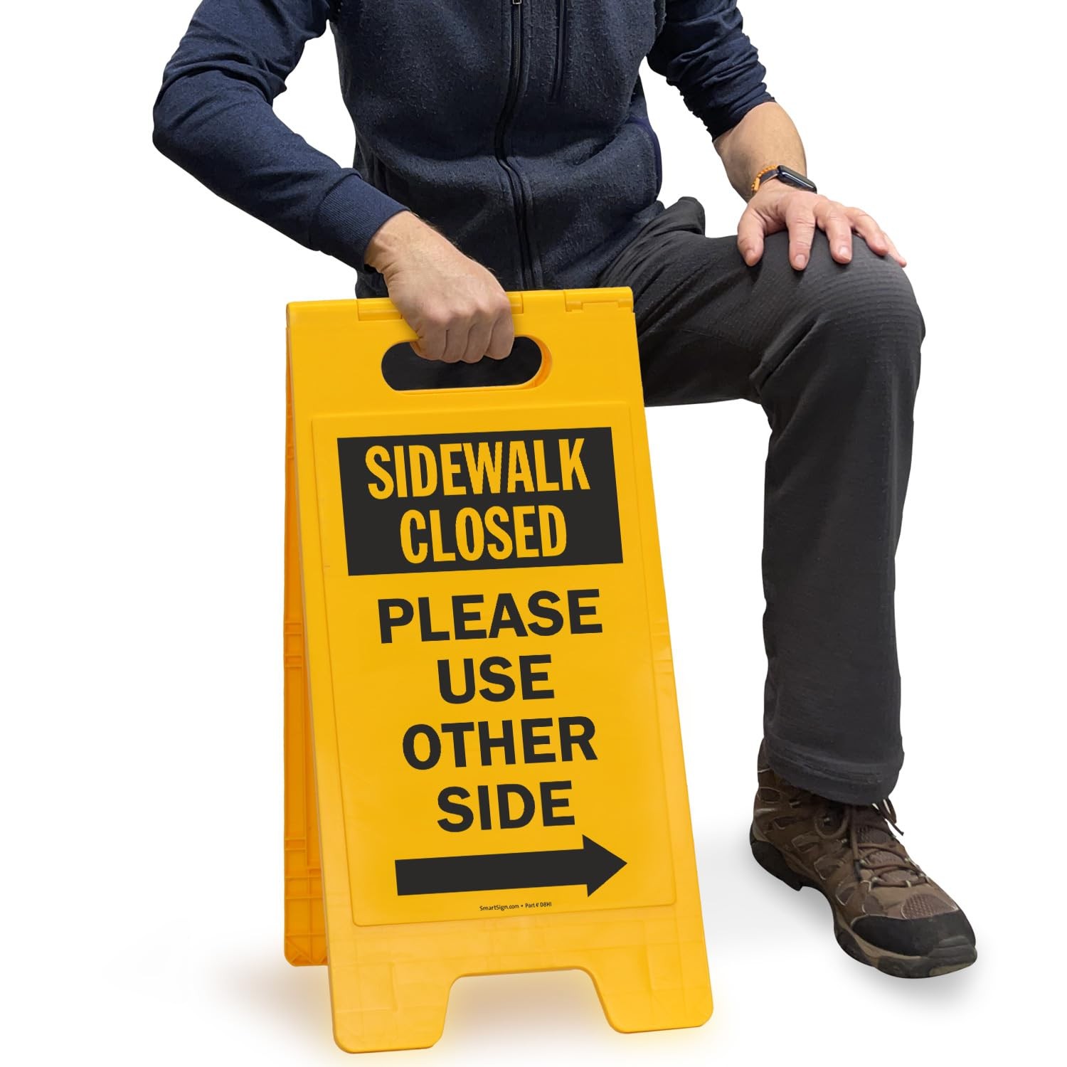 25×12 Inch Plastic Sidewalk Closed Please Use Other Side Folding Floor Sign