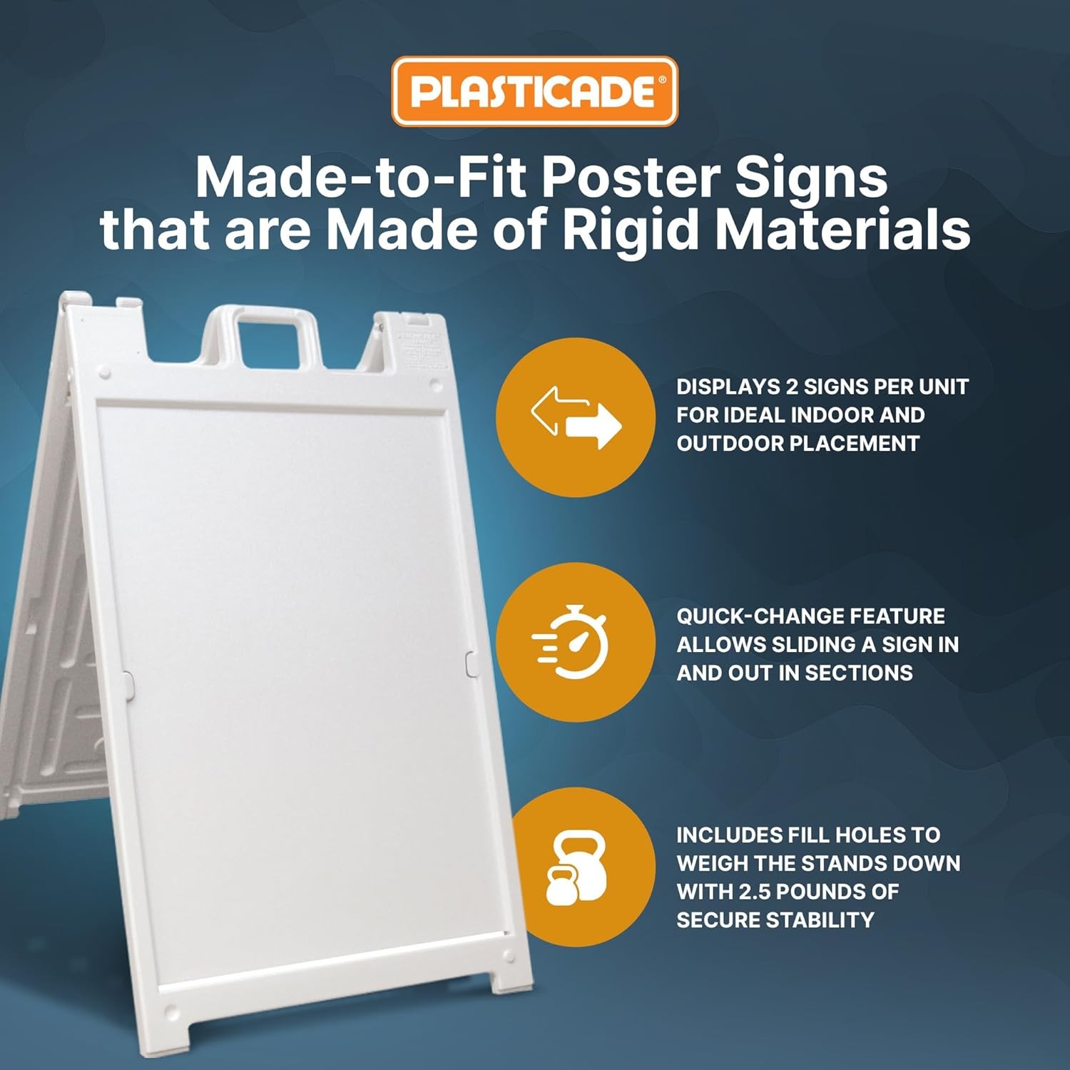 Signicade Deluxe A Frame Sidewalk Curb Sign Portable Folding Double Sided