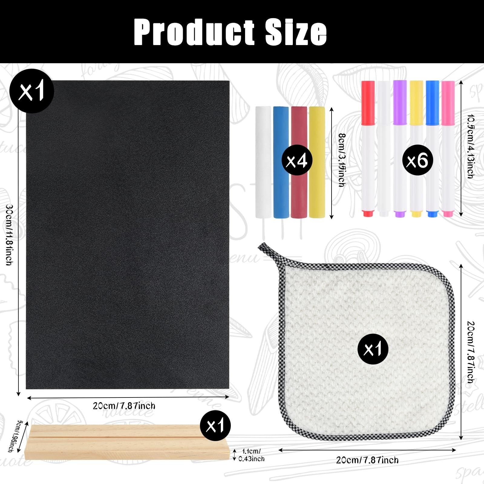 1 Pack Chalkboard 8 x 12 inch Tabletop Chalkboard Sign with Wood Base Double-…
