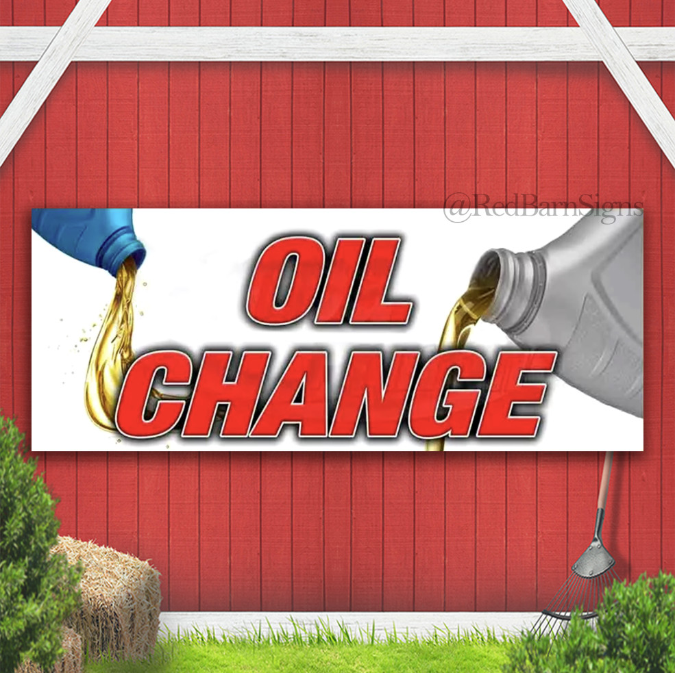 OIL CHANGE Advertising Vinyl Banner