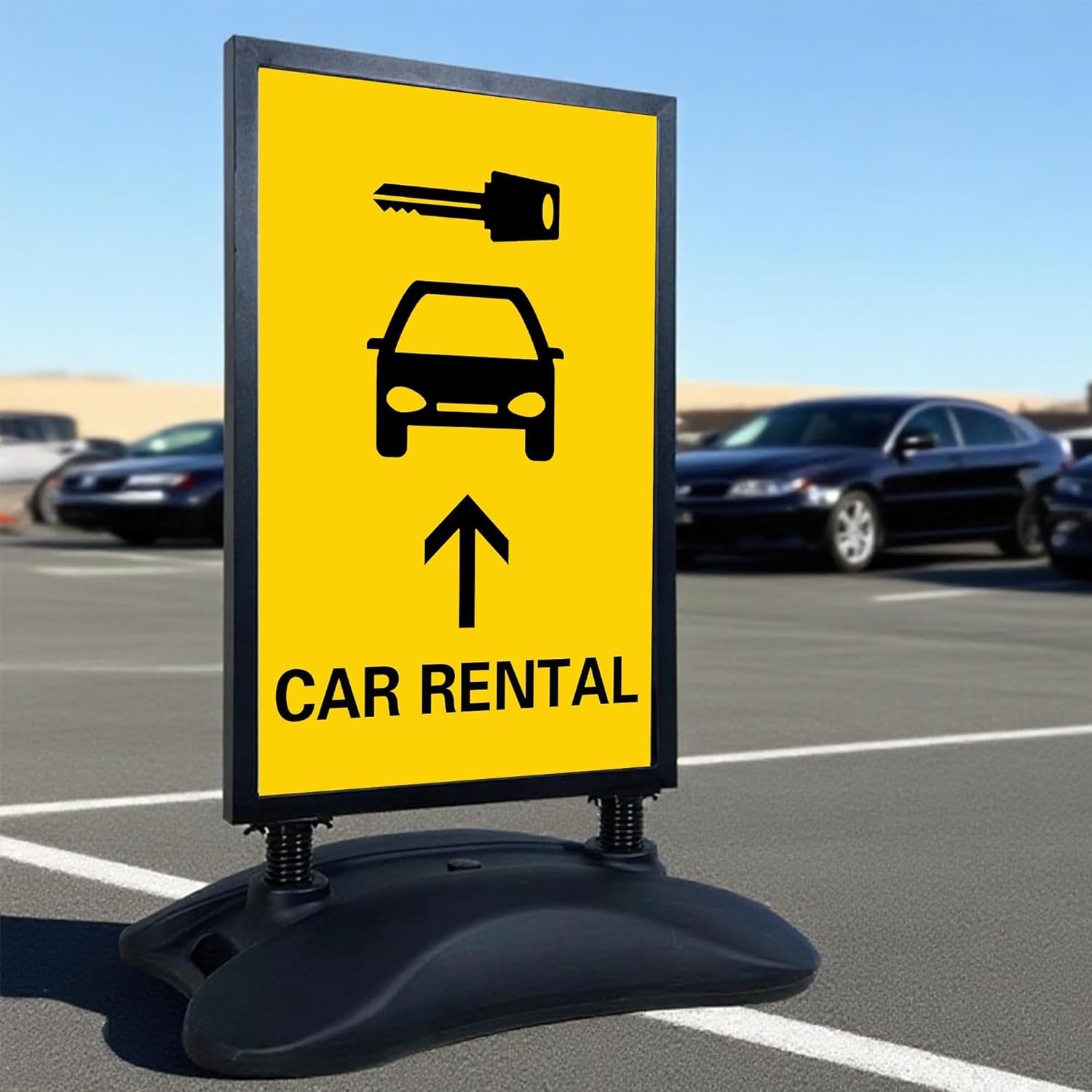 24″x36″ Water Base Sidewalk Sign Holder with Wheels, Outdoor Poster Stand