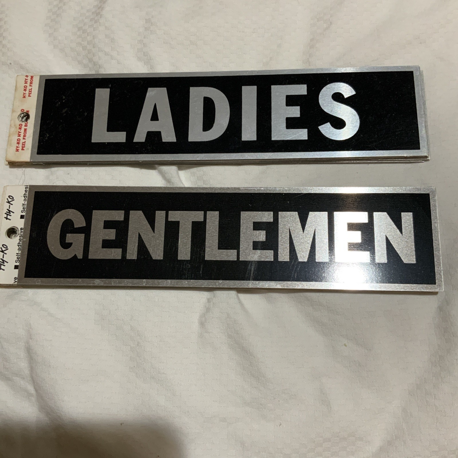 HILLMAN and HY-KO 8″ x 2″ LOT OF 34 ASSORTED Self Adhesive Business Signs