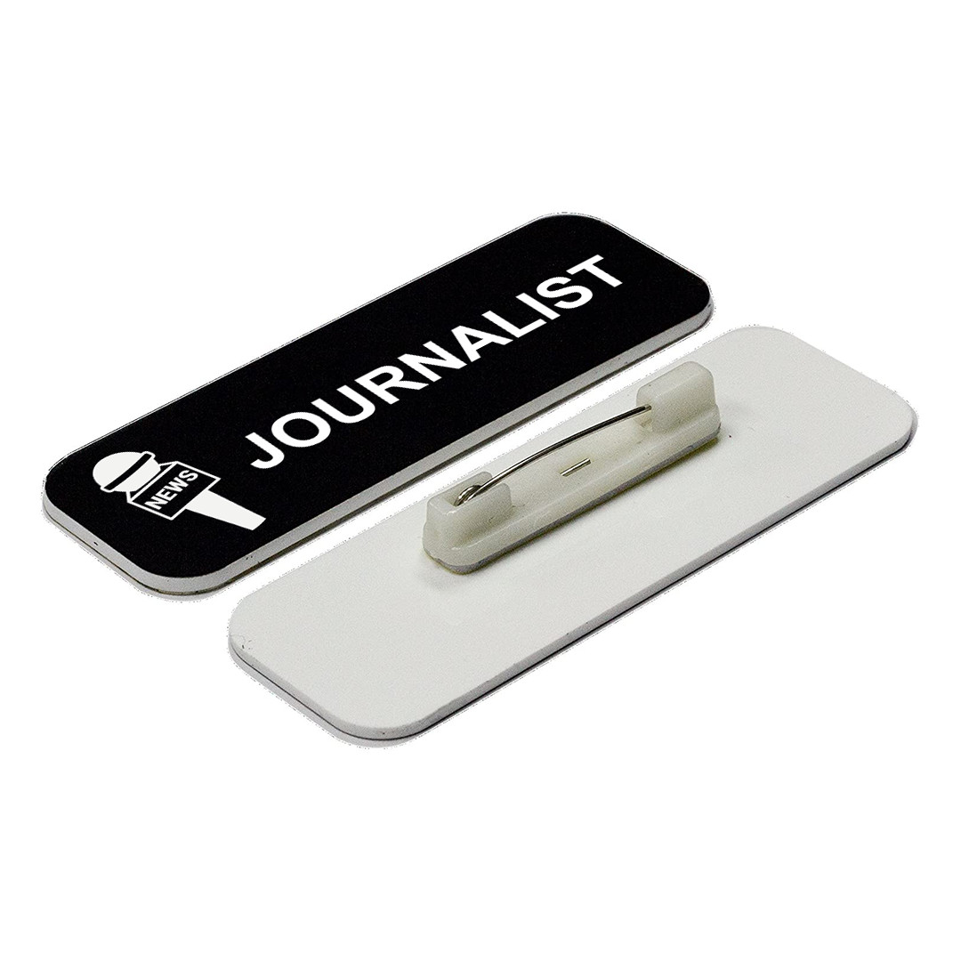 Journalist 1 x 3″ Name Tag/Badge, (3 Pack)