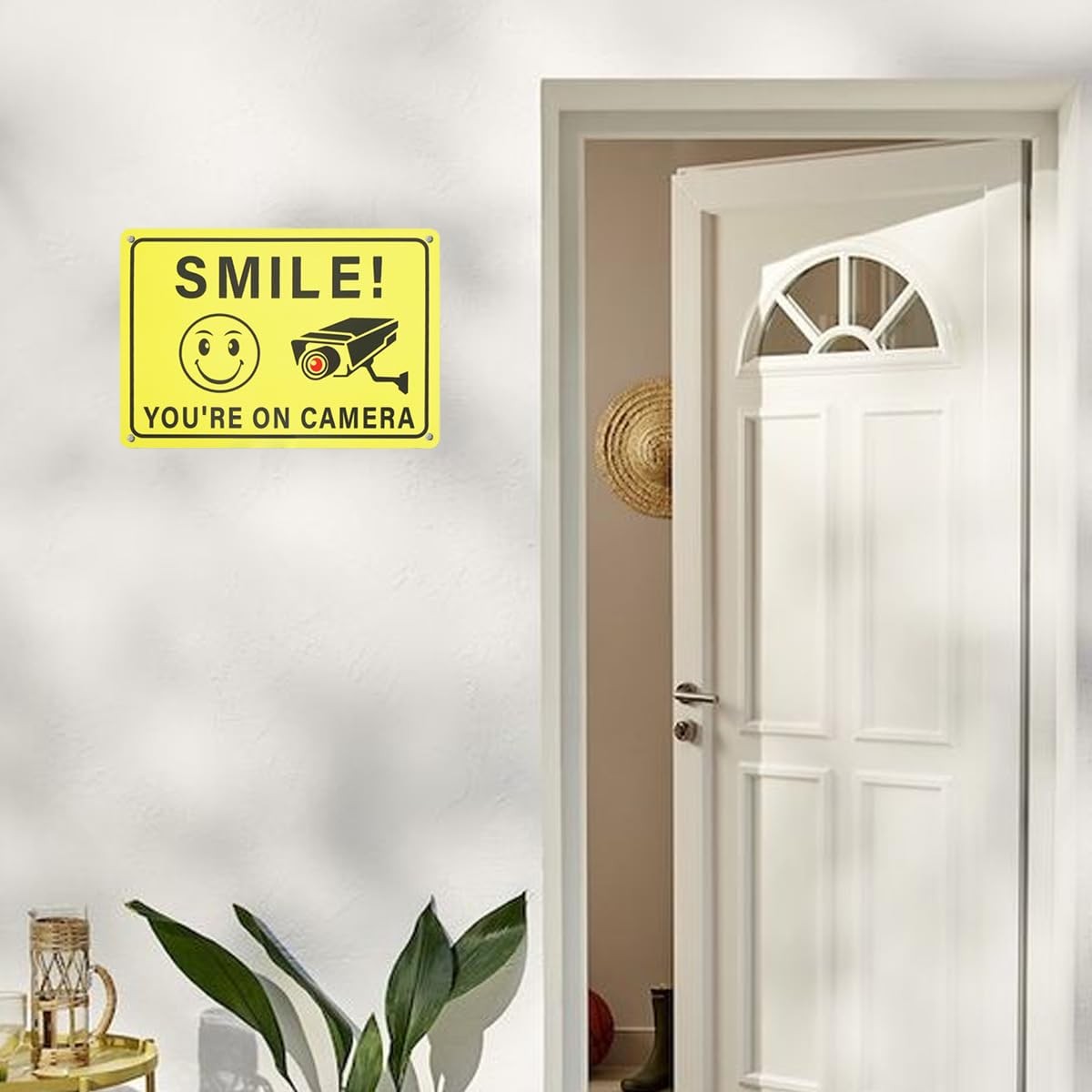 2 Pack 10″x7″ Smile You Are On Camera Signs Rust Free Aluminum for Home Business