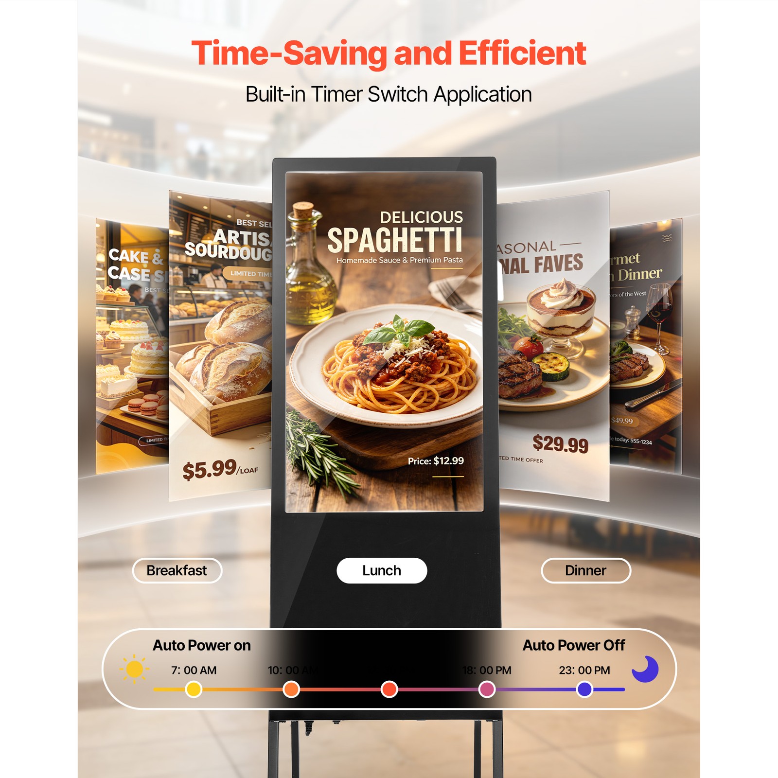 Uimoso 32in Indoor Digital Signage Floor Stand Advertising Display LCD Screen