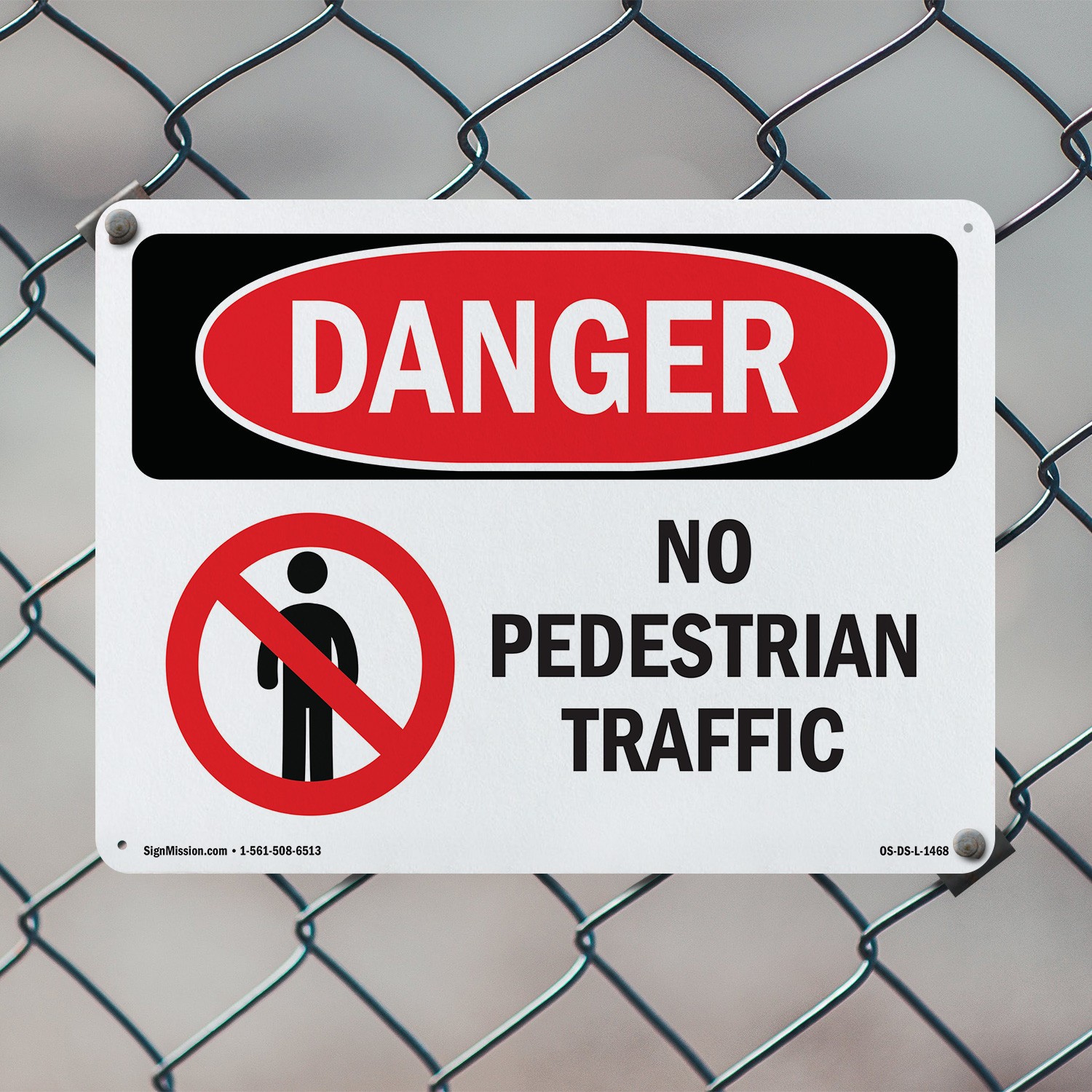 No Pedestrian Traffic OSHA Danger Sign Metal, Plastic, Or Decal – 5 or 10 Pack