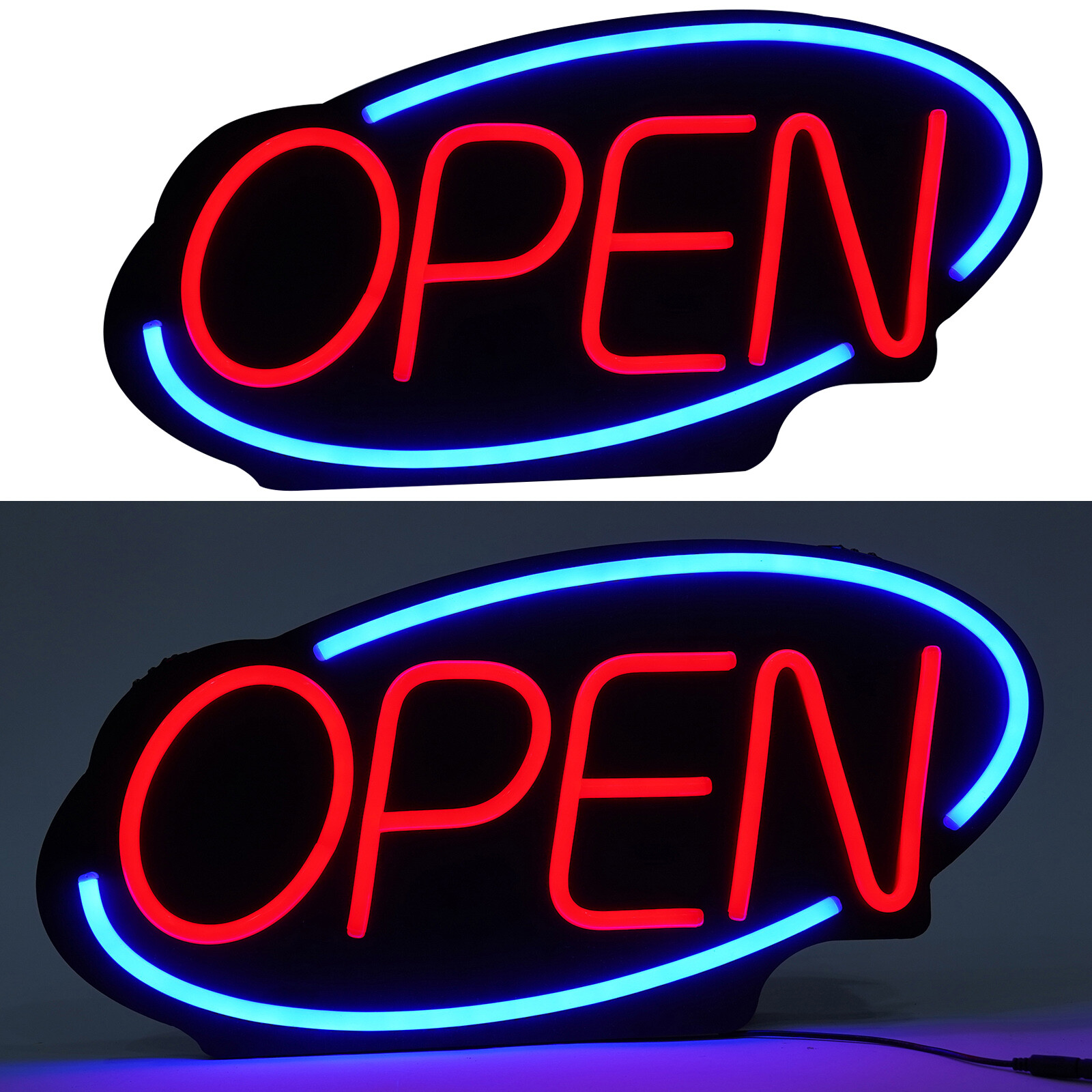 Large LED Open Sign Neon Light Bright for Restaurant Bar Pub Outside Wall Decor