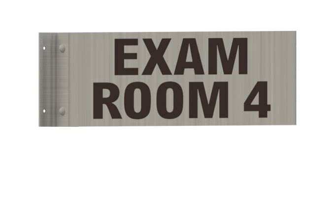 EXAM Room 4 Sign -Two-Sided/Double Sided Projecting, Corridor-REF24-1027