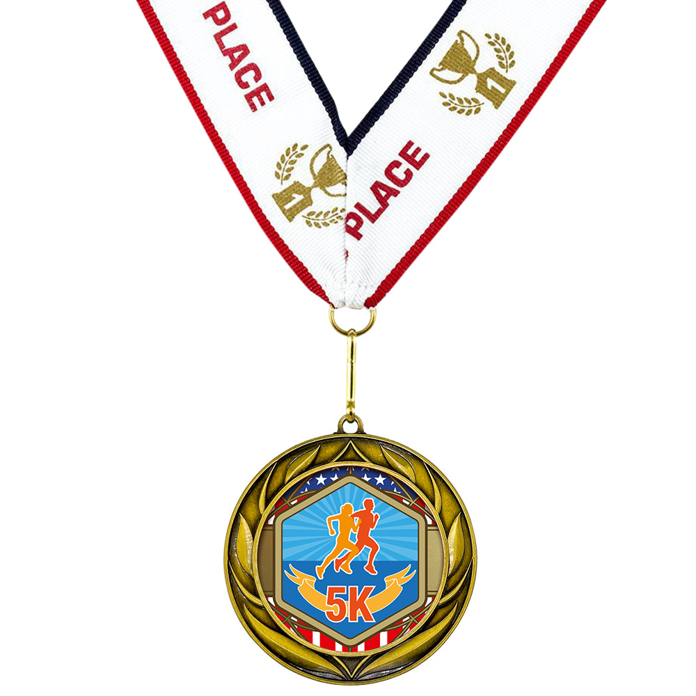 All Quality Wreath Design 5k Medal – 1st, 2nd, 3rd Place