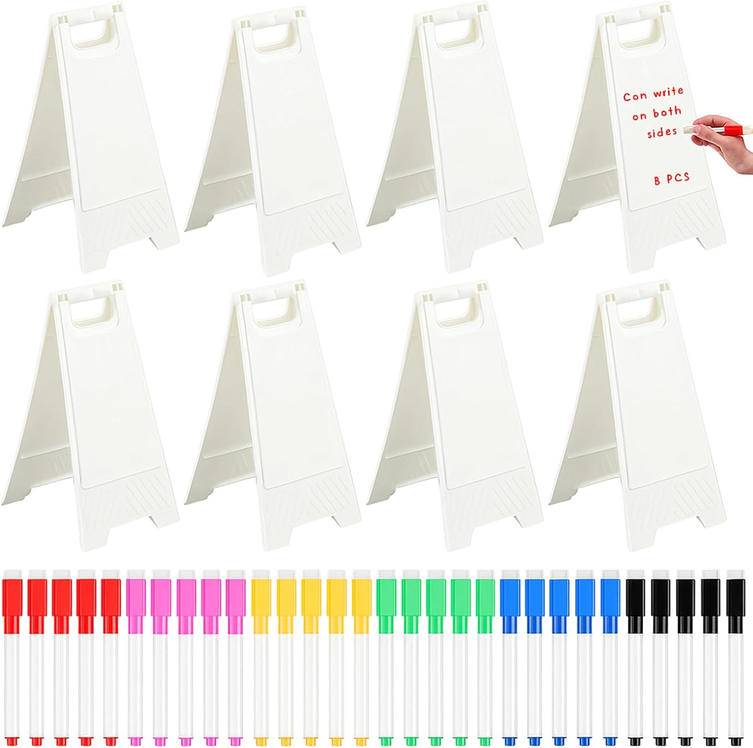 8 Pack a Frame Sandwich Board Sign with Dry Erase Surface Double Sided Sidewalk