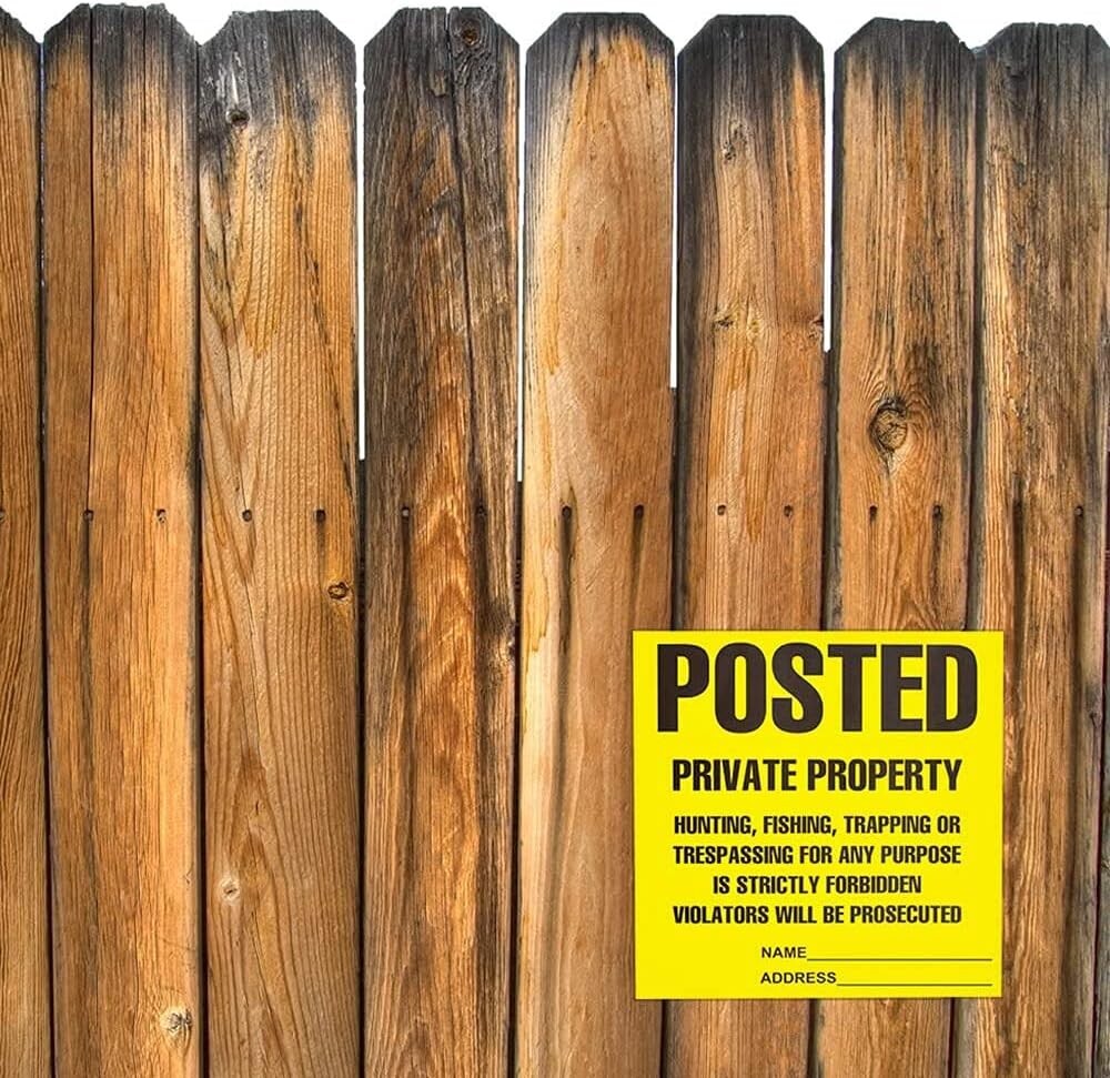 Posted Signs 20-Pack, No Hunting/Trespassing, Heavy Duty, 11″x11″ Yellow