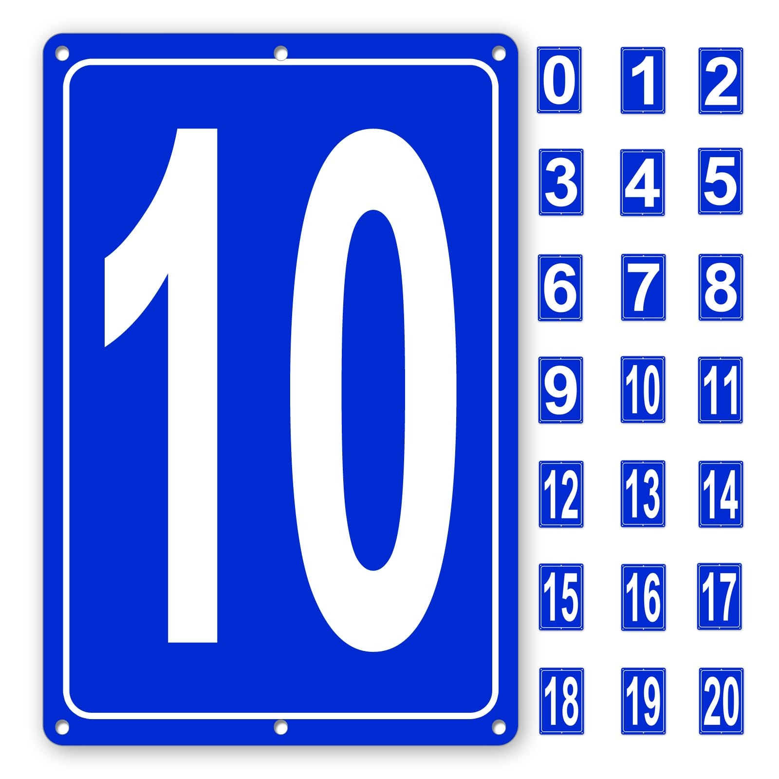 Numbered Sign 10, Aluminum Number Signs for Tennis Court, 12×8 inches Signage…