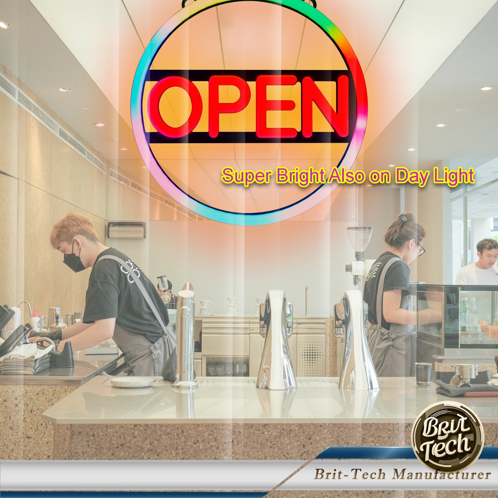 LED Open Sign 16″ Large Neon Bright Light for Business Restaurant Bar Store Shop