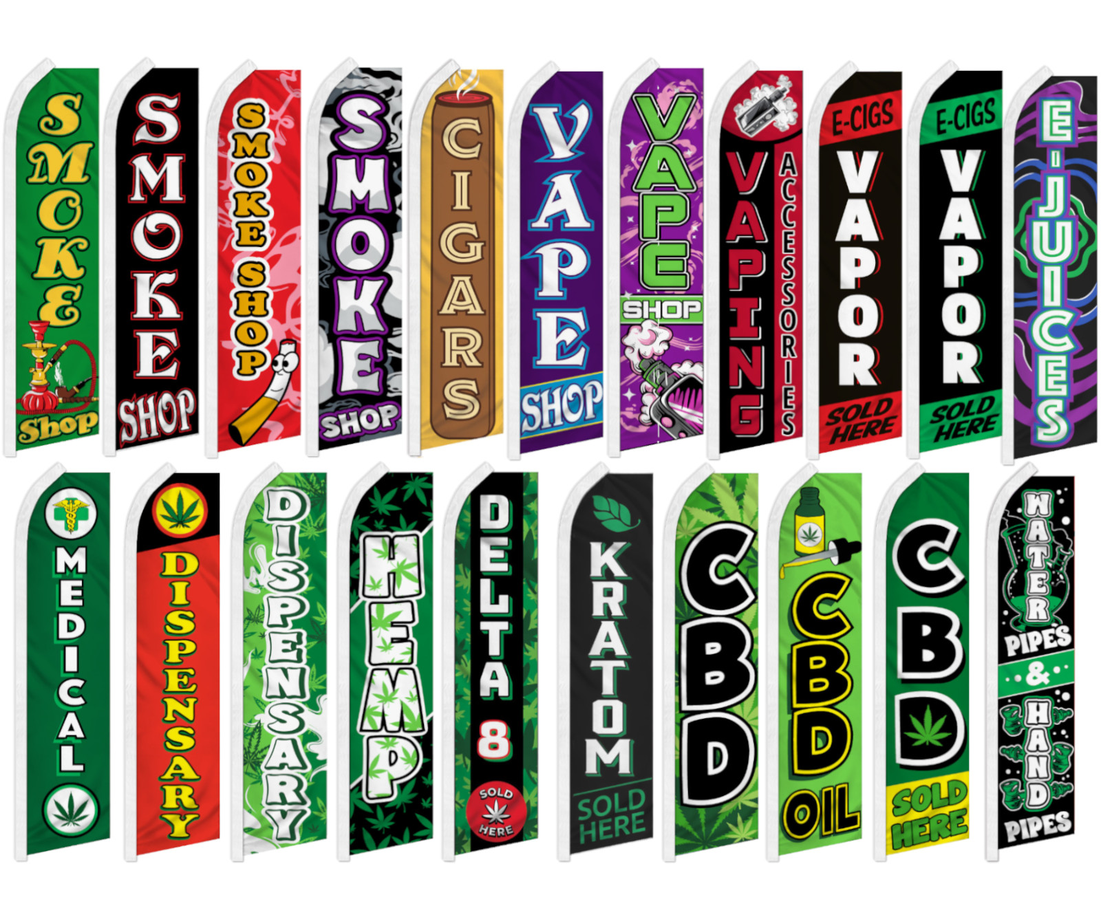 Smoke Shop Advertising Swooper Flutter Feather Flag Vape Shop Flag E-Cig