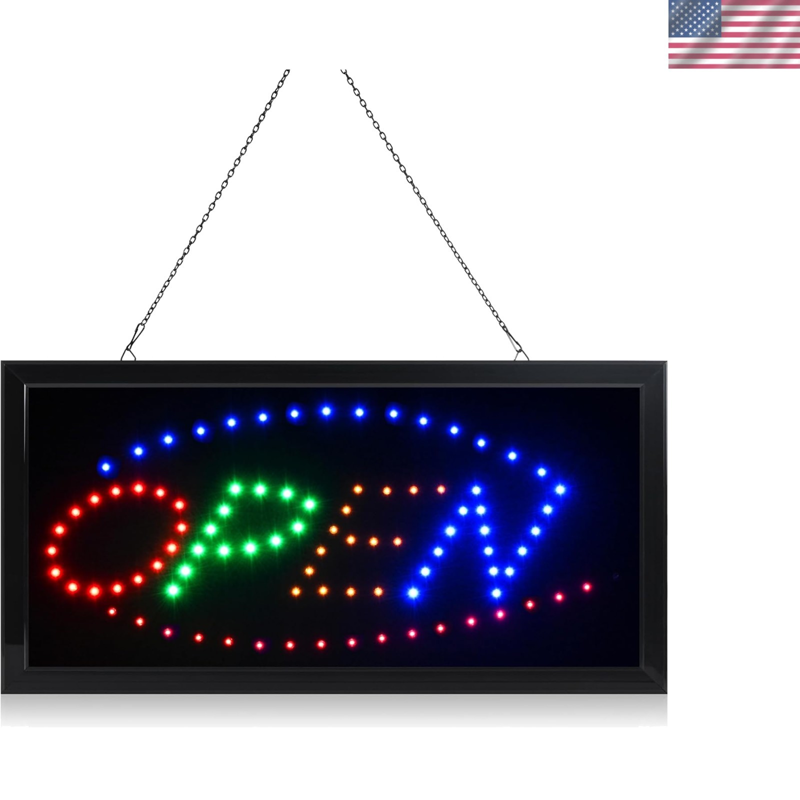 Vibrant LED Neon Open Sign with Animation for Business Visibility – 19×10 Inches