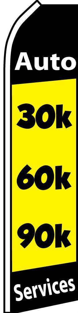 AUTO SERVICES 30, 60, 90K FLUTTER FLAG Repair Advertising Feather Swooper Banner
