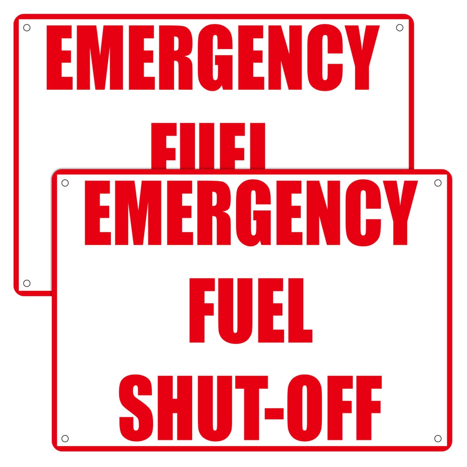 2 Pack Fuel Shut-Off Sign, 10 x 7 Inches Aluminum Fuel Shut-Off Sign Weatherp…