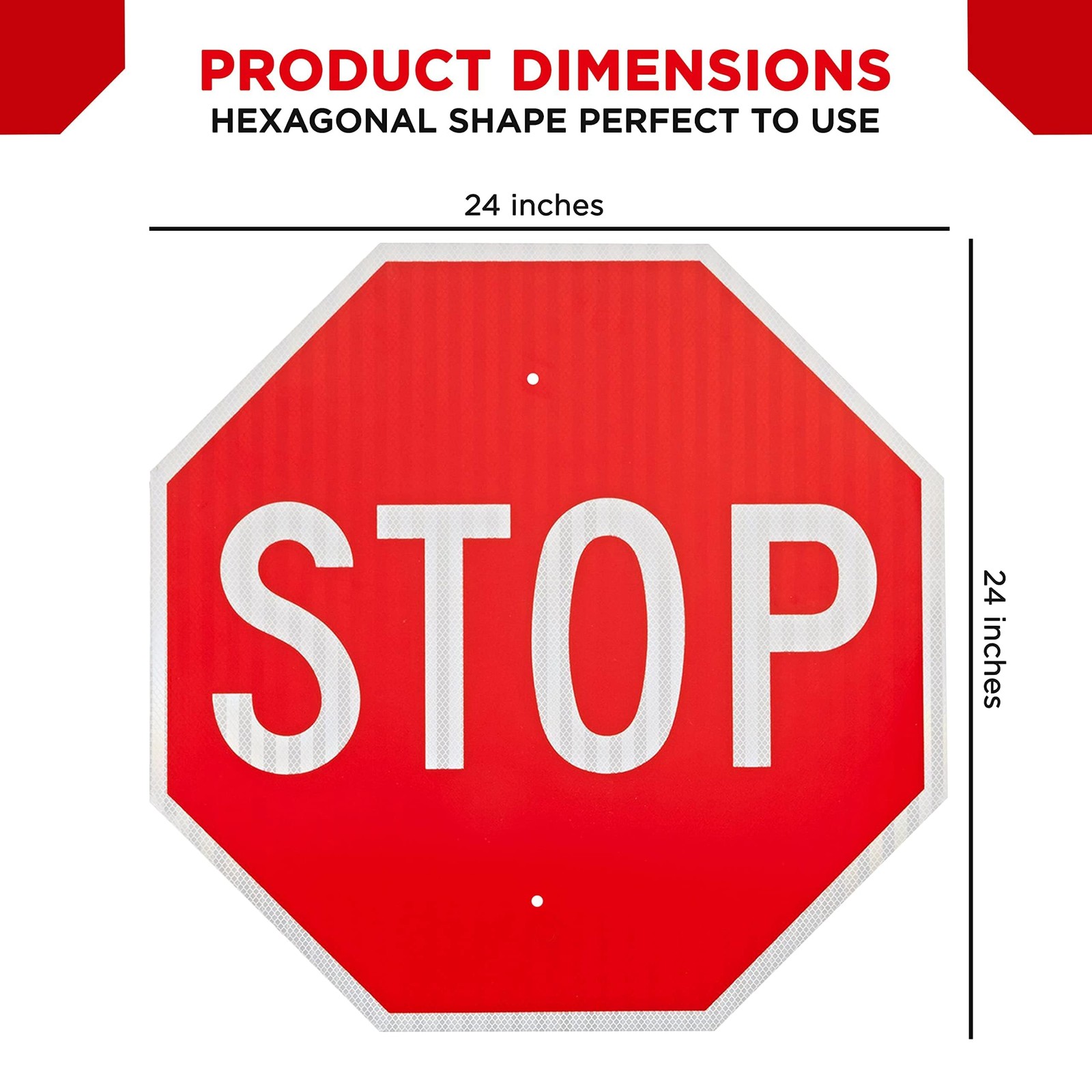 2 Pack Large Stop Signs 24 x 24 Inches – High Intensity Prismatic Aluminum 60…