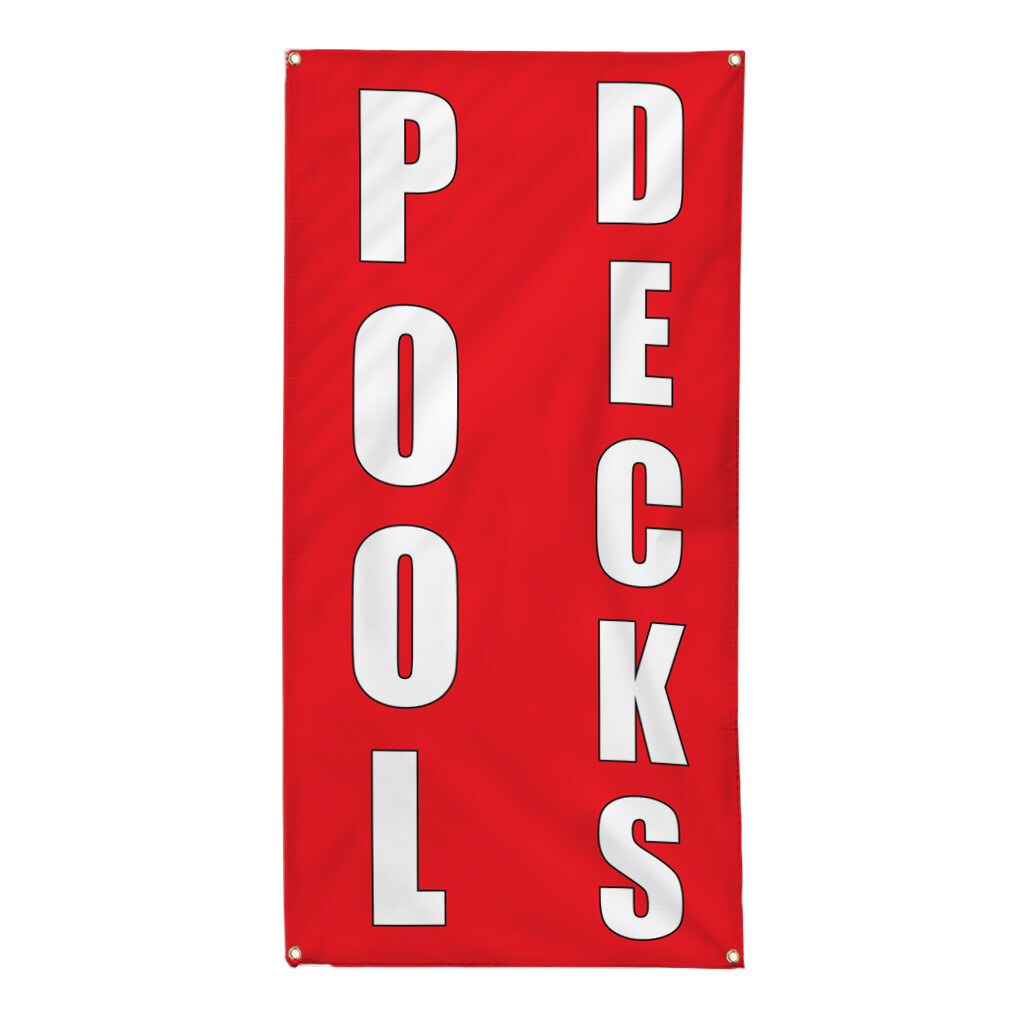 Vertical Vinyl Banner Multiple Sizes Pool Decks Red Home Remodeling Business