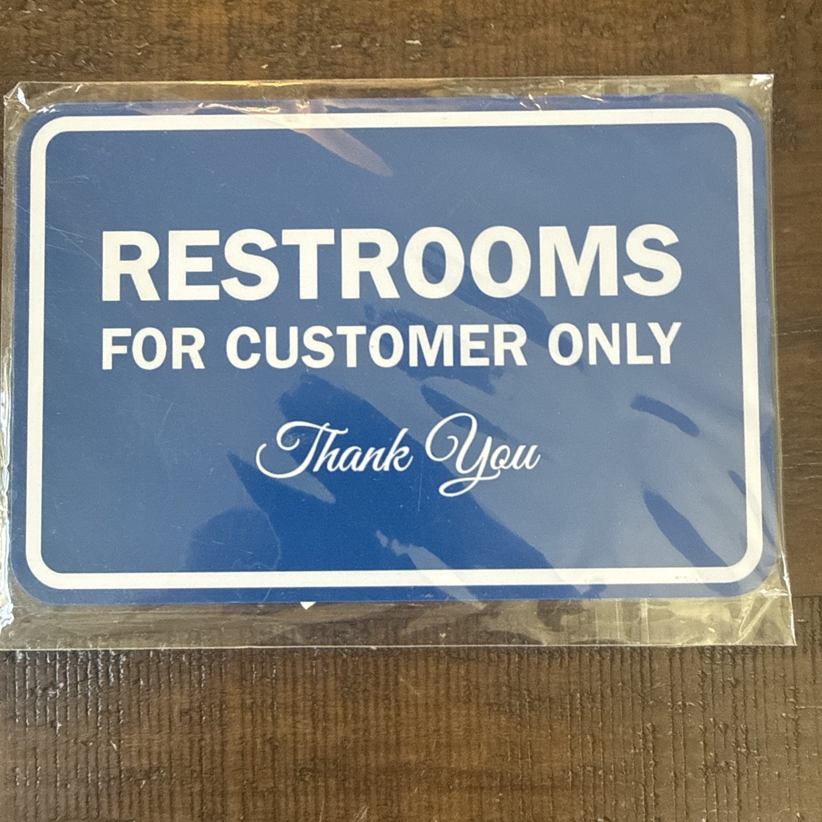 Signs ByLITA Classic Framed Restrooms for Customers Sign Blue 4″ x 6″ Small