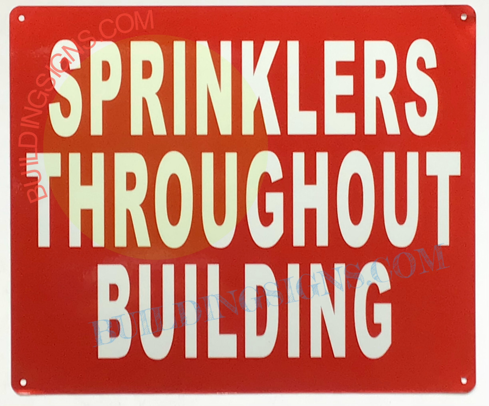 SPRINKLER THROUGHOUT BUILDING SIGN (10X12, RED, ALUMINUM) -REF24-1027
