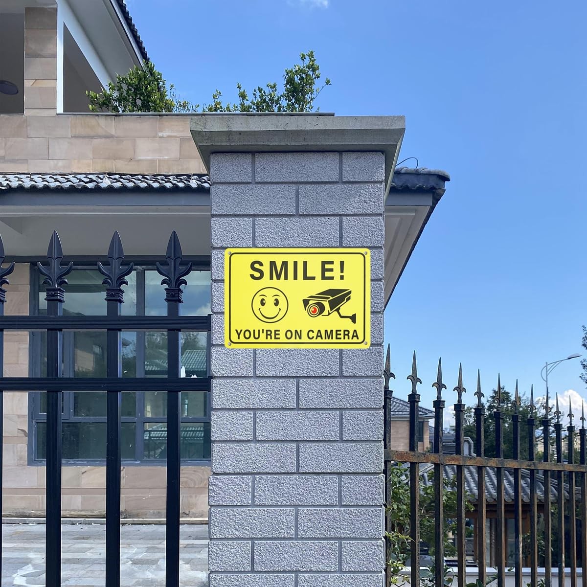 2 Pack 10″x7″ Smile You Are On Camera Signs Rust Free Aluminum for Home Business
