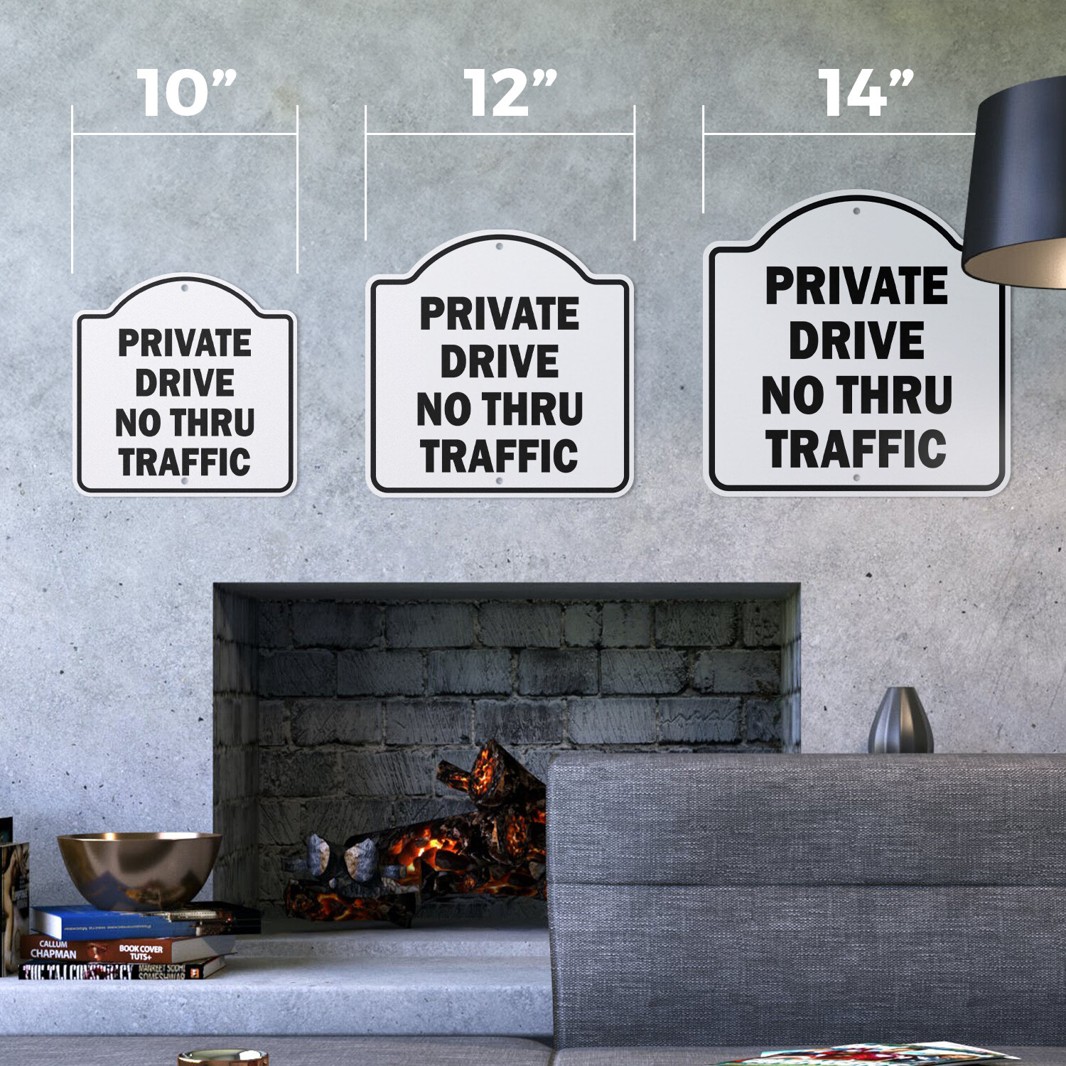 Private Drive No Thru Traffic Plastic Novelty Sign