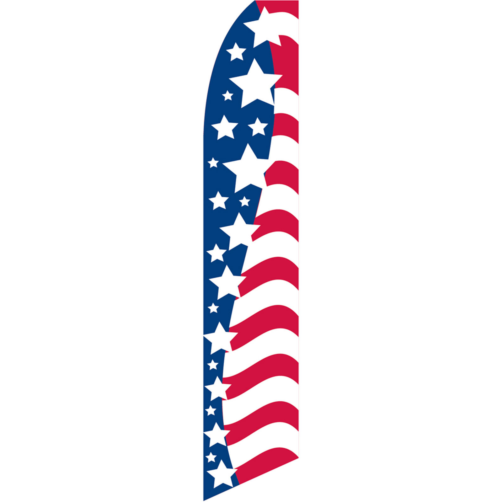 Red White & Blue Stars & Stripes 2 1/2 ft X 11 1/2 ft Swooper Flag (Flag Only)
