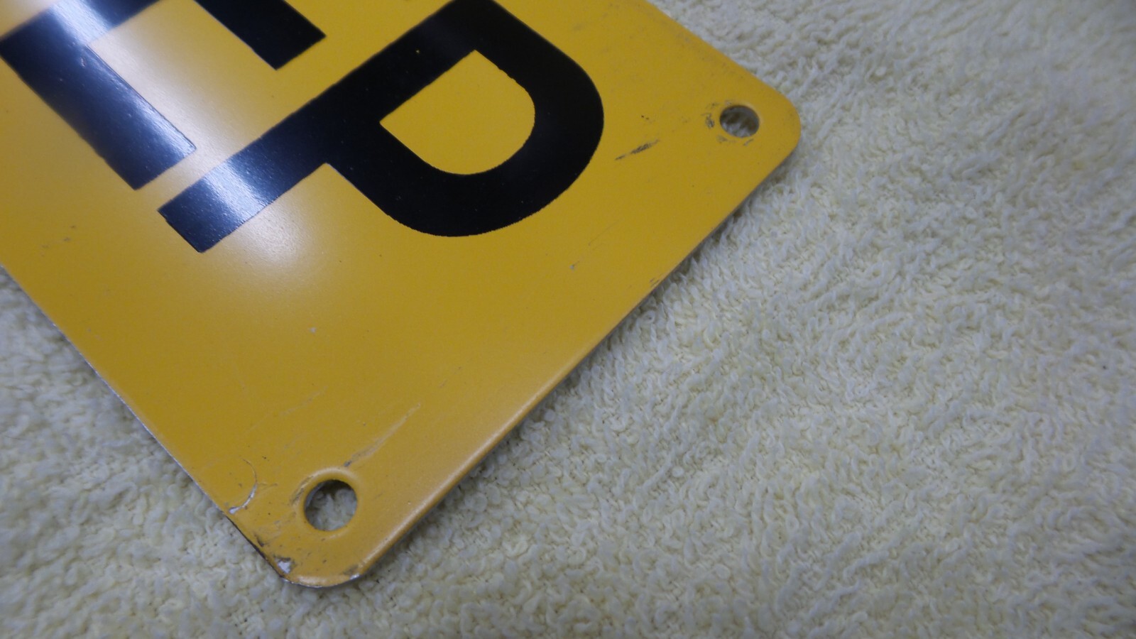 Watch Your Step Sign, Yellow / Black, 3″ x 21″, 1.9″ Letters, Alum Backing, I2