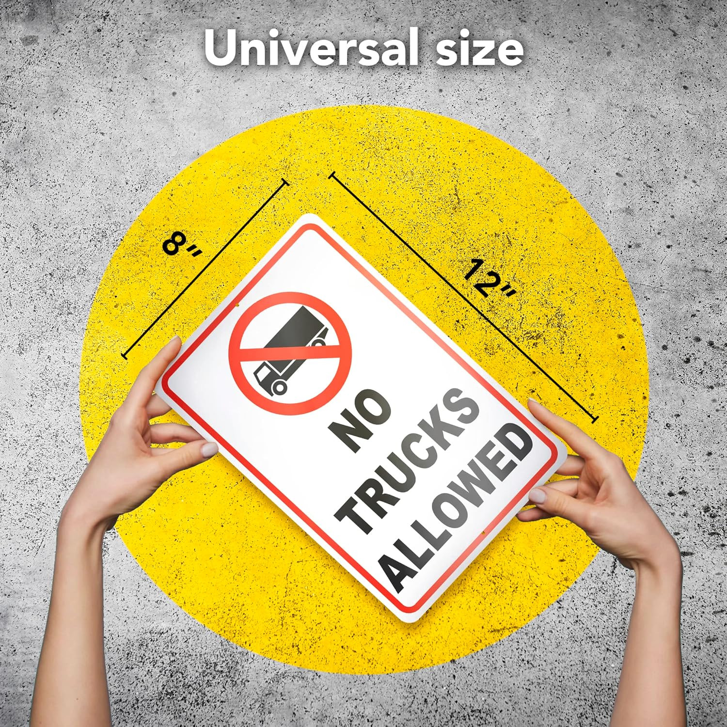 No Trucks Sign 8×12 Aluminum No Truck Allowed in Driveway Sign UV Protected Easy